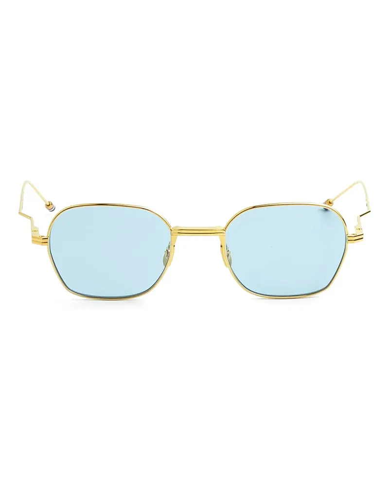 Thom Browne Sonnenbrille mit eckigem Gestell - Gold Gold