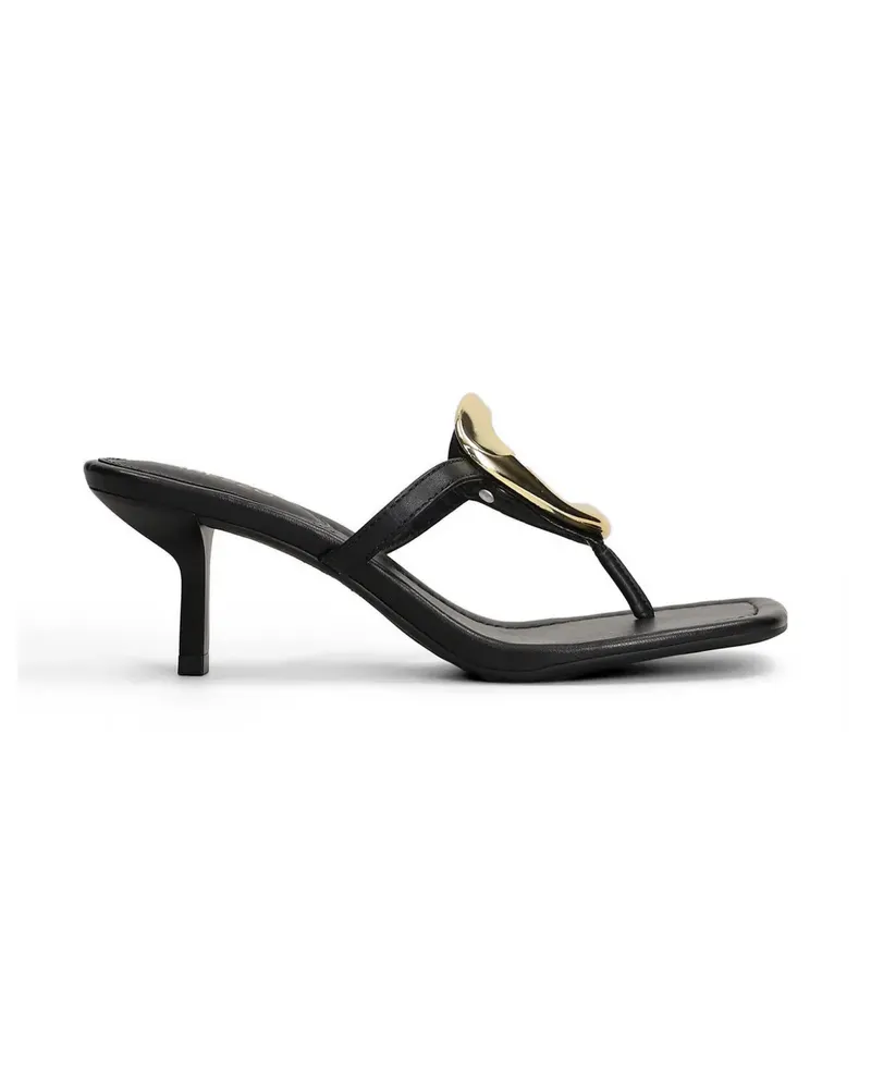 AREZZO sculptural-plaque thong sandals - Schwarz Schwarz