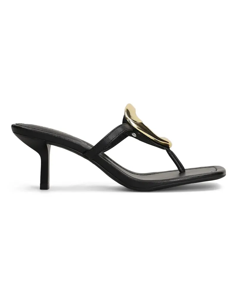 AREZZO sculptural-plaque thong sandals - Schwarz Schwarz