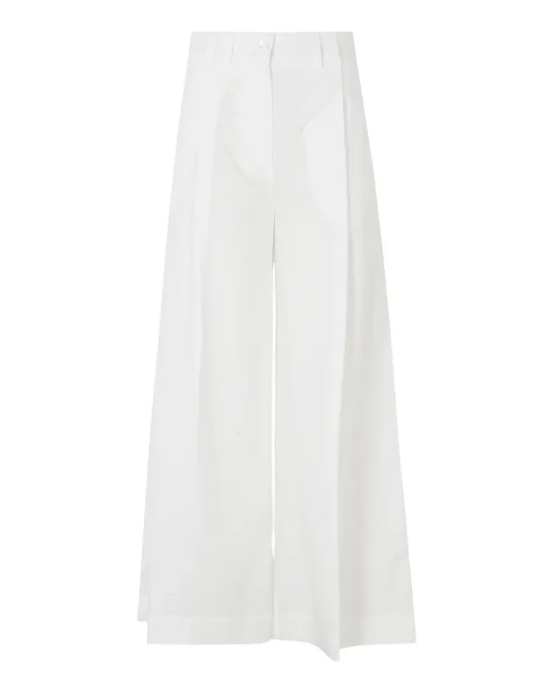 SOLOTRE pleated palazzo pants - Weiß Weiß