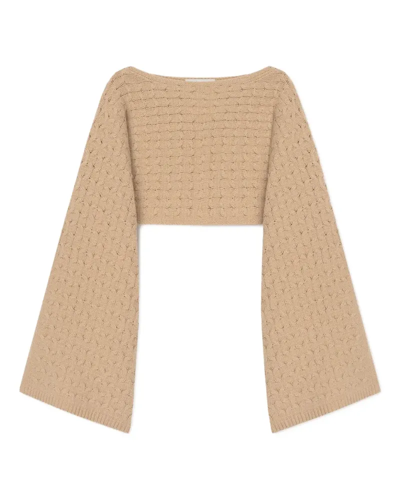 AERON Ellie Pullover mit Glockenärmeln mit Zopfmuster - Nude Nude