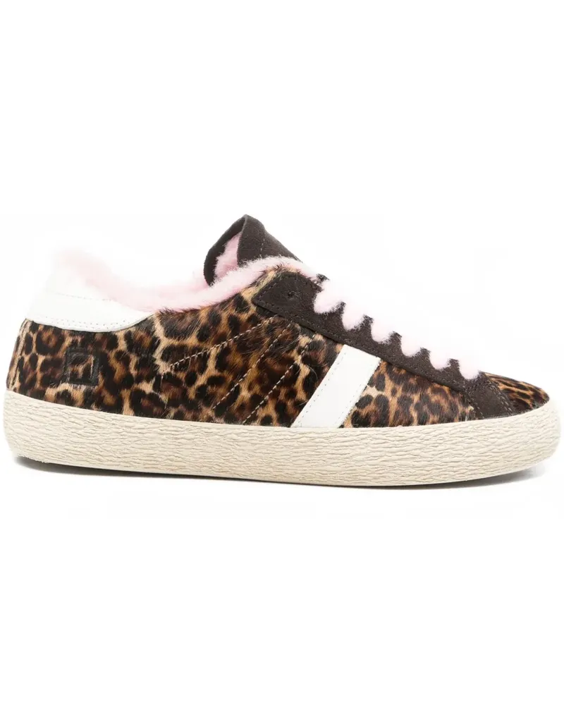 D.A.T.E. Hill Low Sneakers mit Leopardenstreifen - Braun Braun
