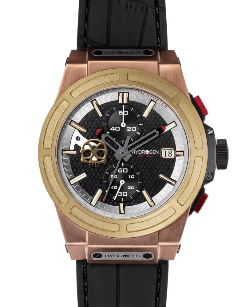 Hydrogen Otto Chronograph mit Totenkopf 44mm - Schwarz Schwarz