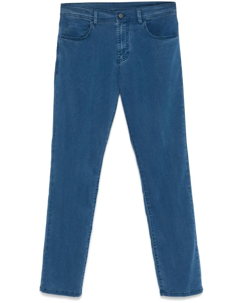Canali Hose mit Tapered-Bein - Blau Blau