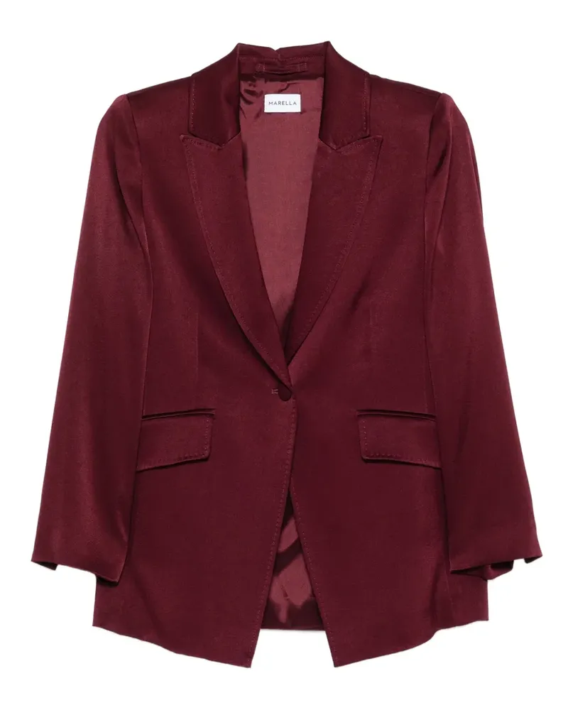 MARELLA Einreihiger Cognac Blazer aus Satin - Rot Rot