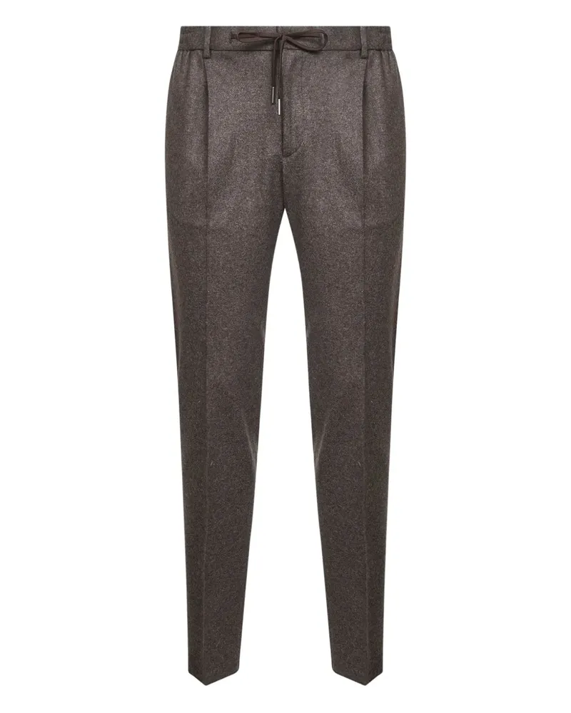 Tagliatore Bundfaltenhose mit Kordelzug - Braun Braun