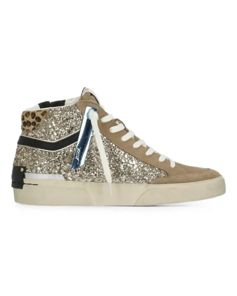 Crime Skate Recut glitter high-top sneakers - Gold Gold