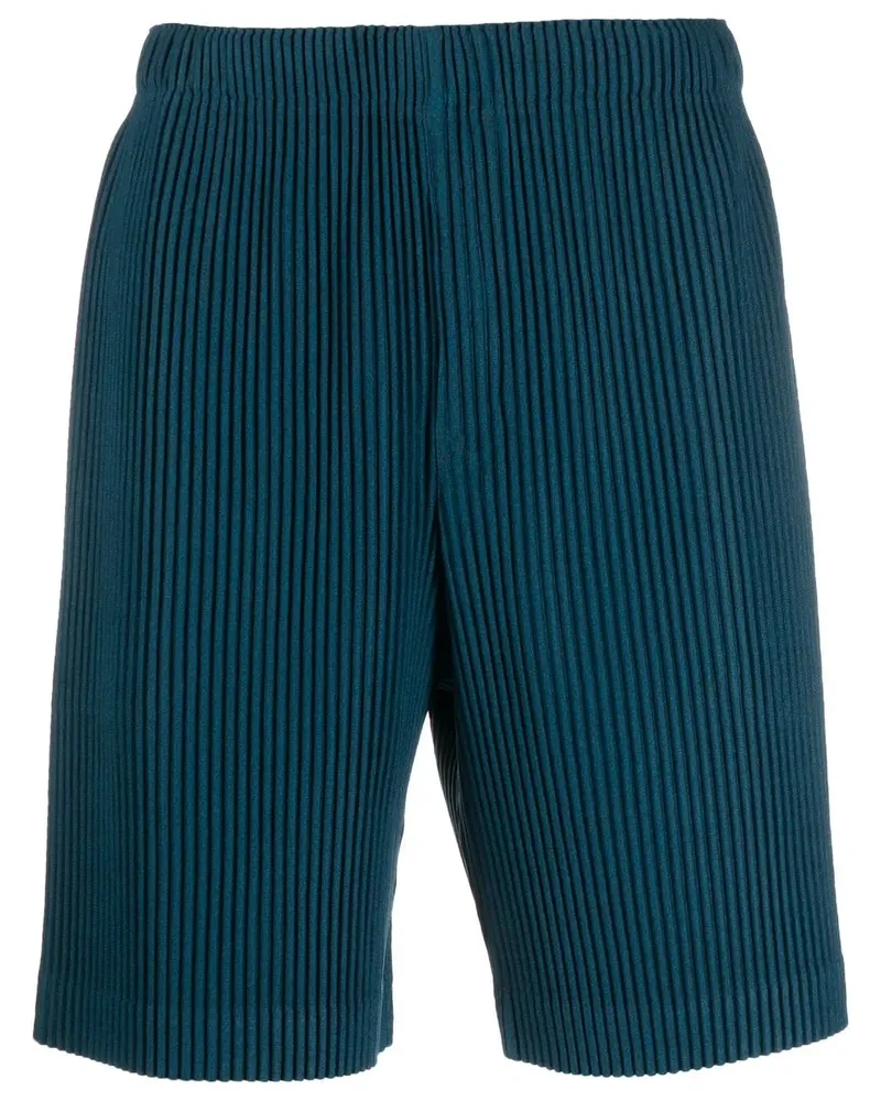 Issey Miyake Knielange Plissee-Shorts - Blau Blau