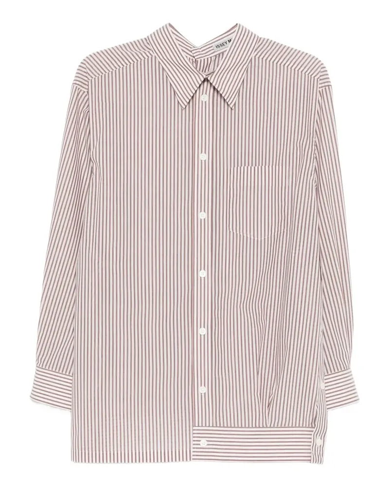 Issey Miyake Gestreiftes Hemd - Rosa Rosa