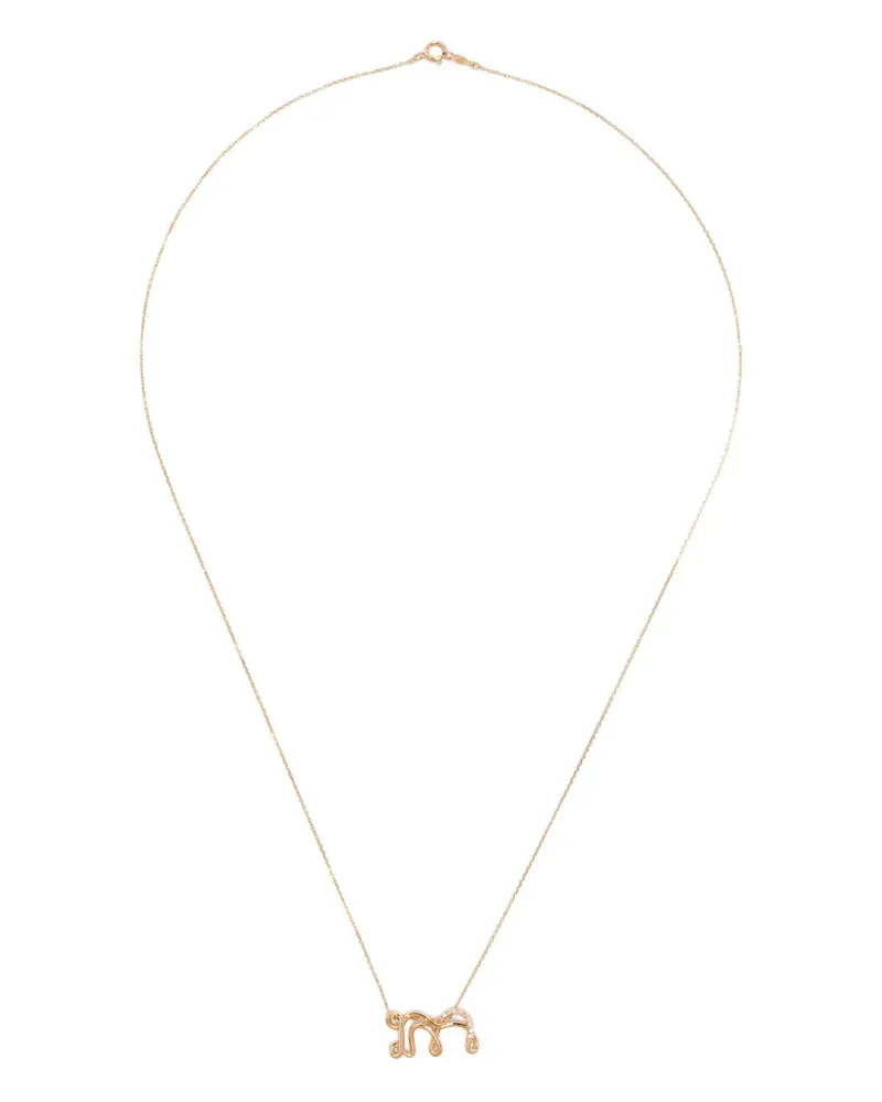 Charlotte Chesnais 18K yellow gold Letter M diamond necklace Gold