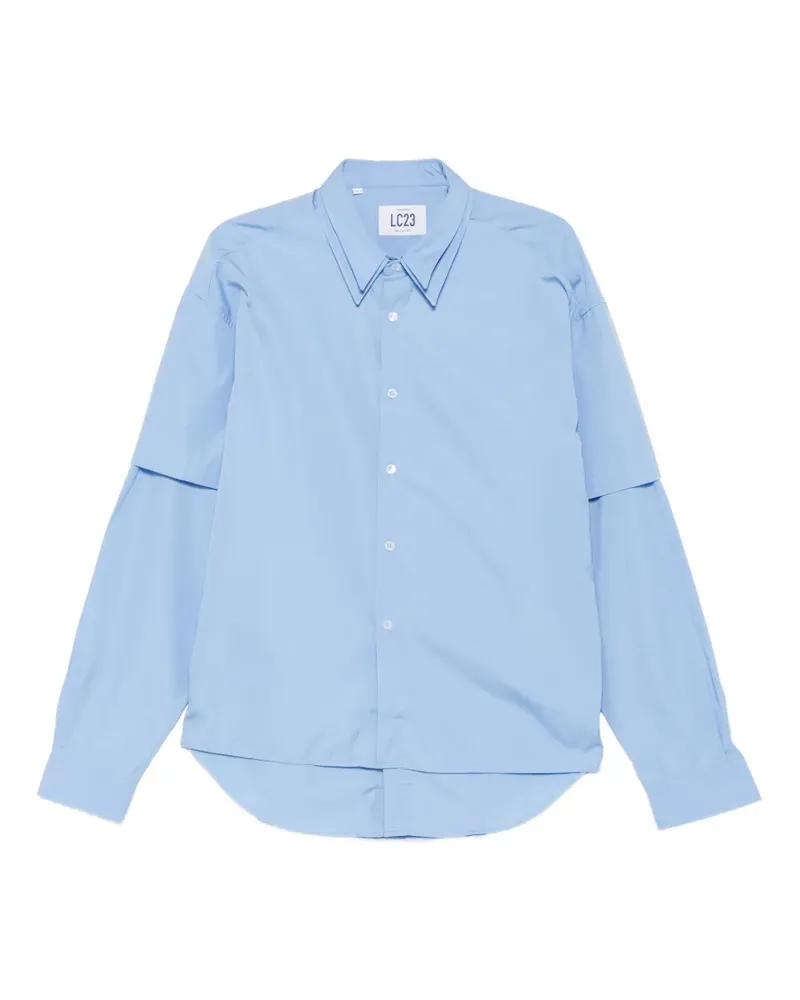 LC23 layered-sleeve button-up shirt - Blau Blau
