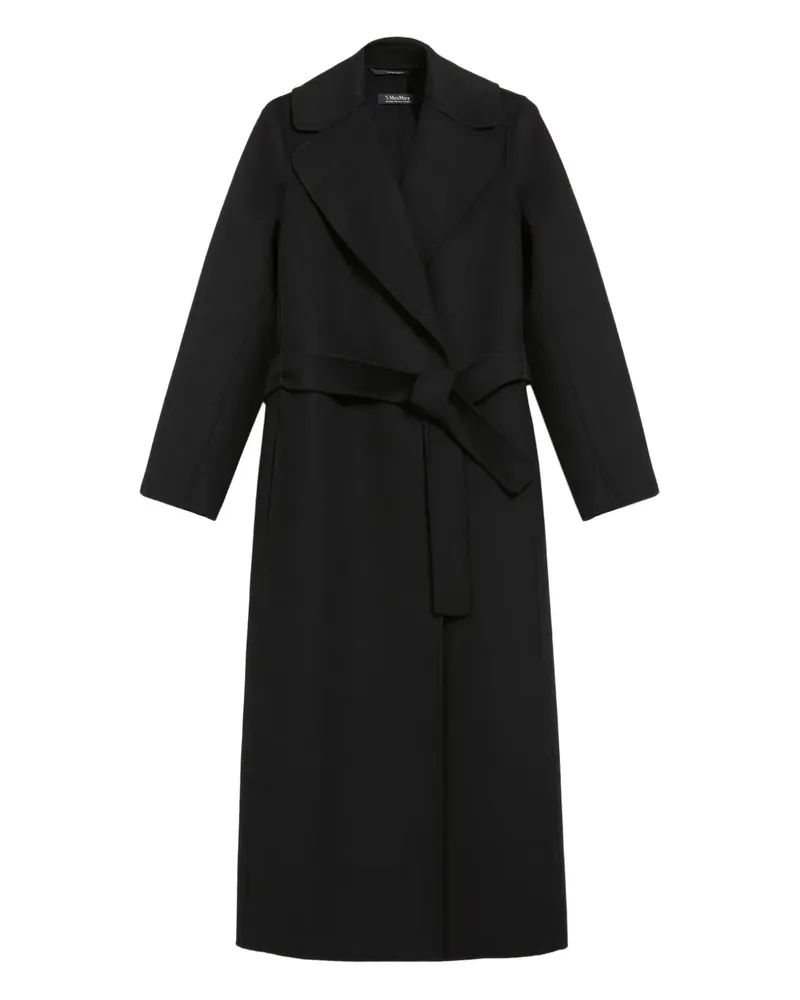 Max Mara Gewickelter Mantel mit Gürtel - Schwarz Schwarz