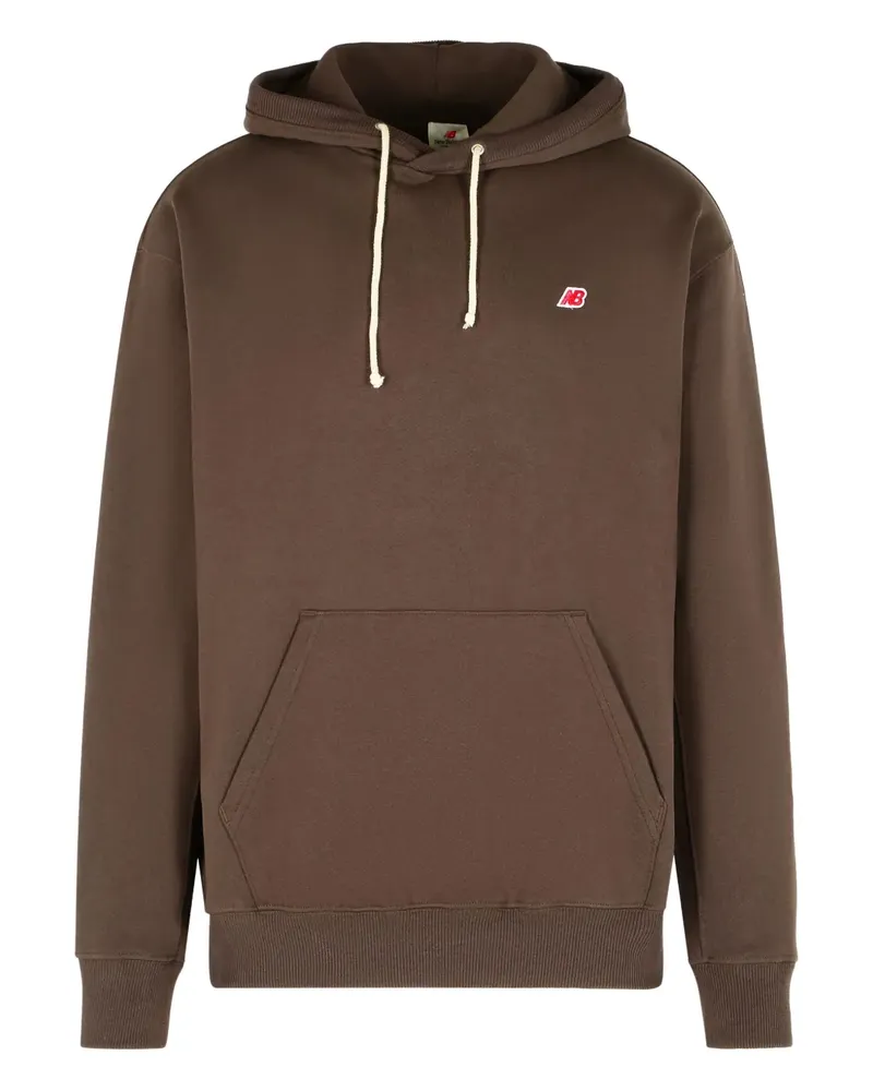 New Balance dropped-shoulder pouch-pocket hoodie - Braun Braun