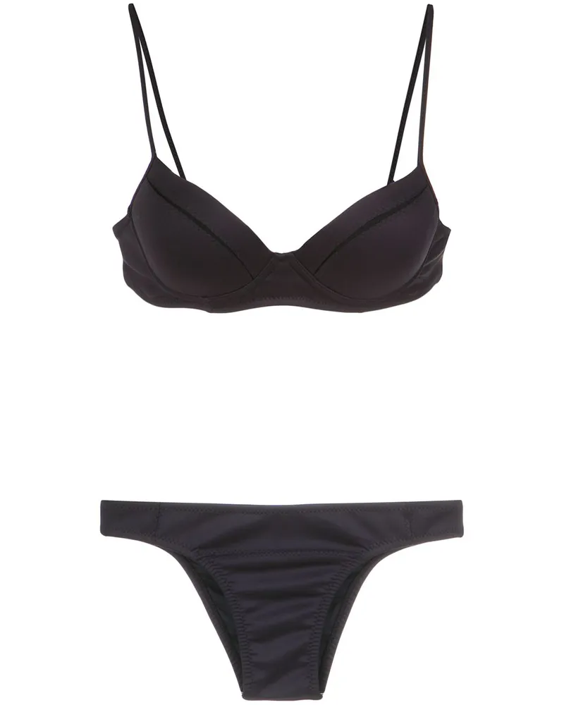 Amir Slama Bandeau-Bikini mit Schleifenverschluss - Schwarz Schwarz