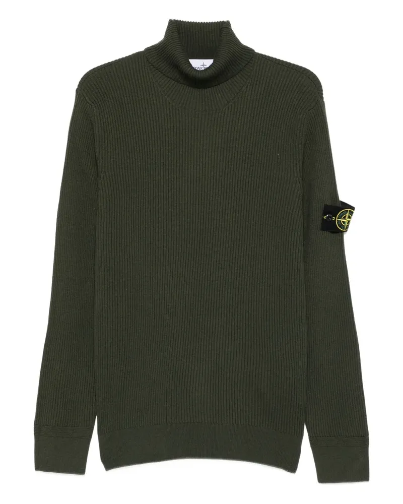 Stone Island Gerippter Rollkragenpullover - Grün Grün