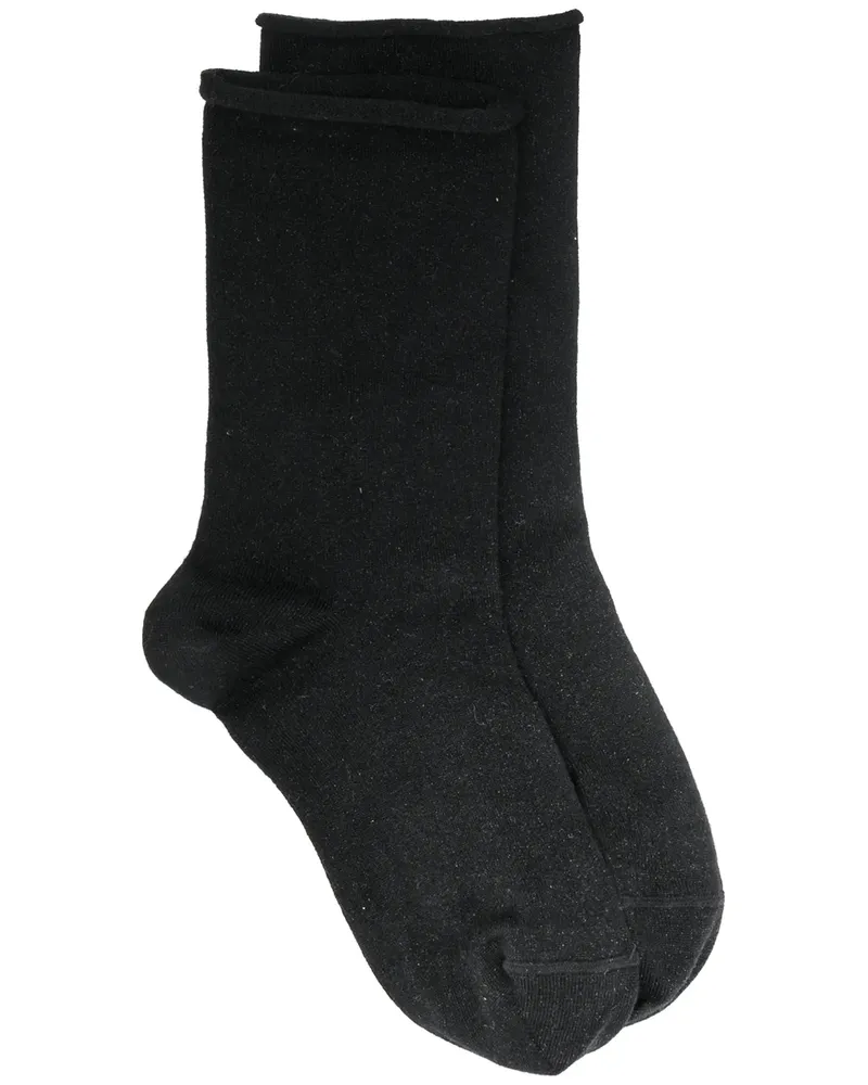Brunello Cucinelli Fein gestrickte Socken - Schwarz Schwarz