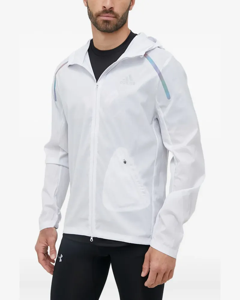 adidas Kapuzenjacke mit reflektierenden Streifen - Weiß Weiß
