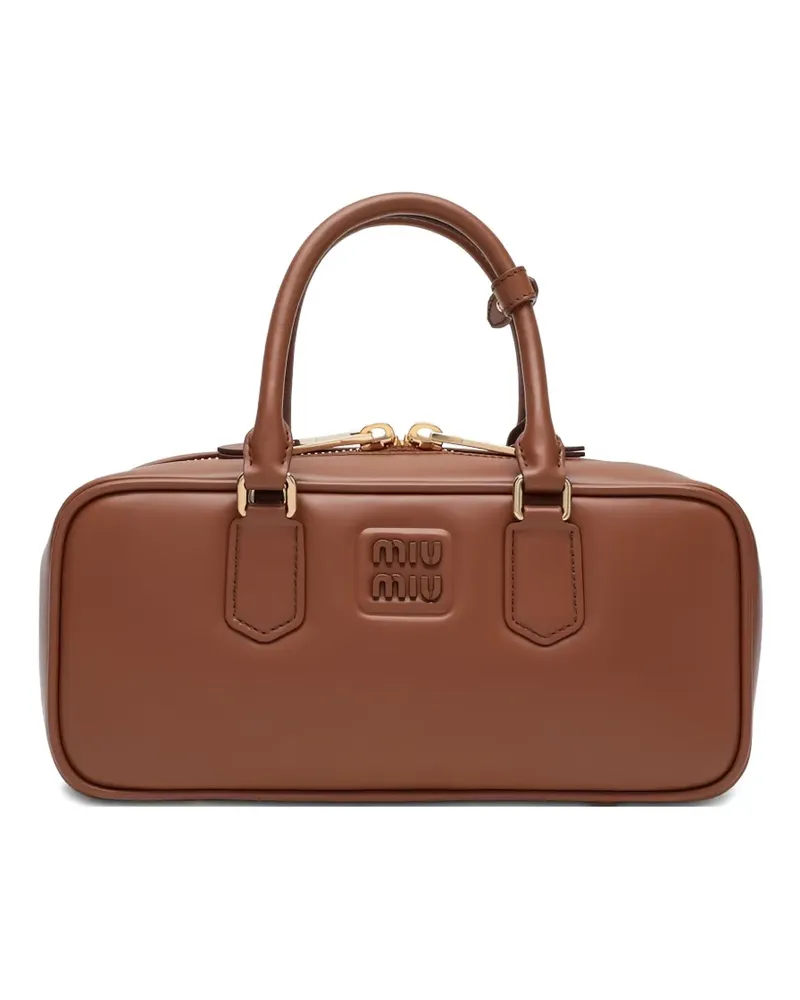 Miu Miu Shopper mit Logo-Prägung - Braun Braun