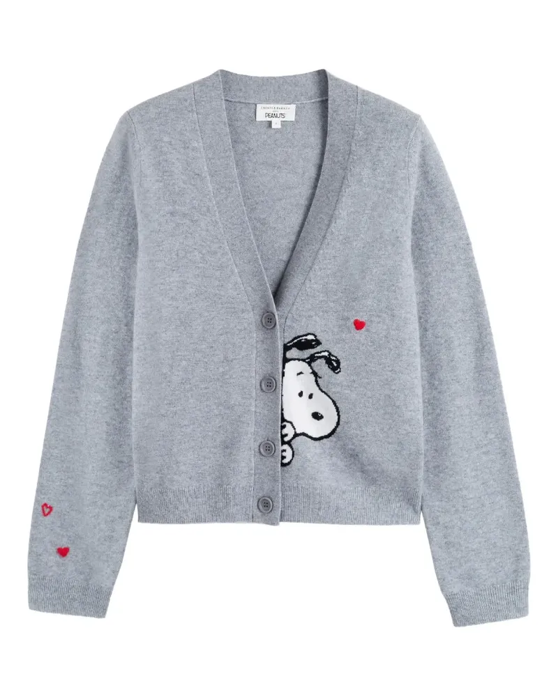 Chinti & Parker x Peanuts Cardigan mit Snoopy - Grau Grau
