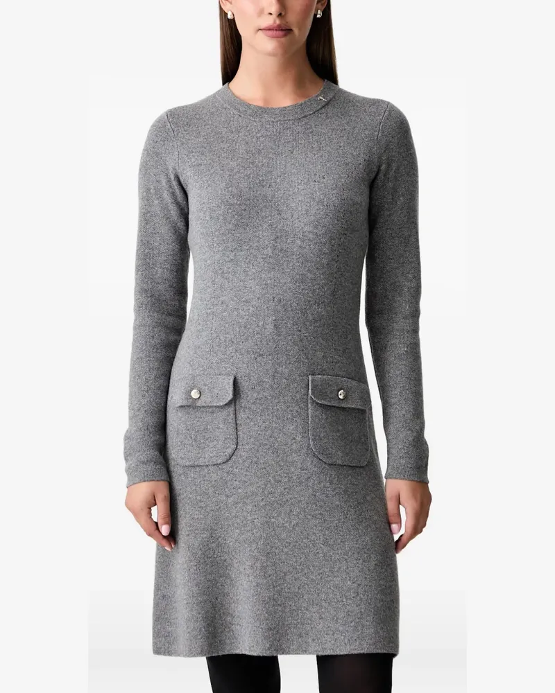 JOOP! button-pocket long-sleeve mini dress - Grau Grau