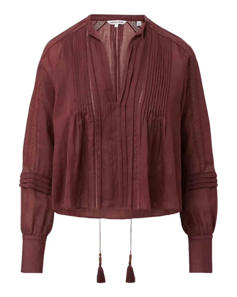 Veronica Beard Sawyer Bluse mit Biesen und Quasten - Rot Rot