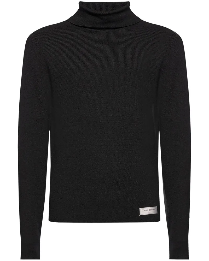 Balmain Rollkragenpullover aus Merinowolle - Schwarz Schwarz