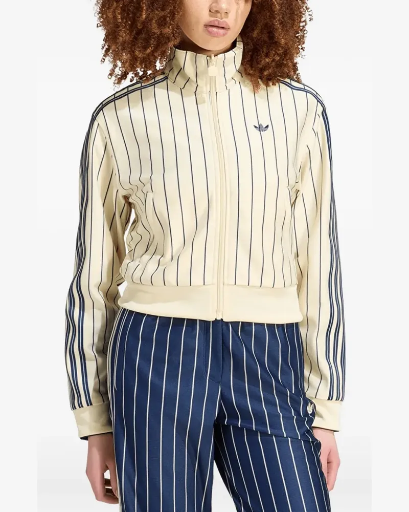 adidas pinstripe-print sweater - Gelb Gelb