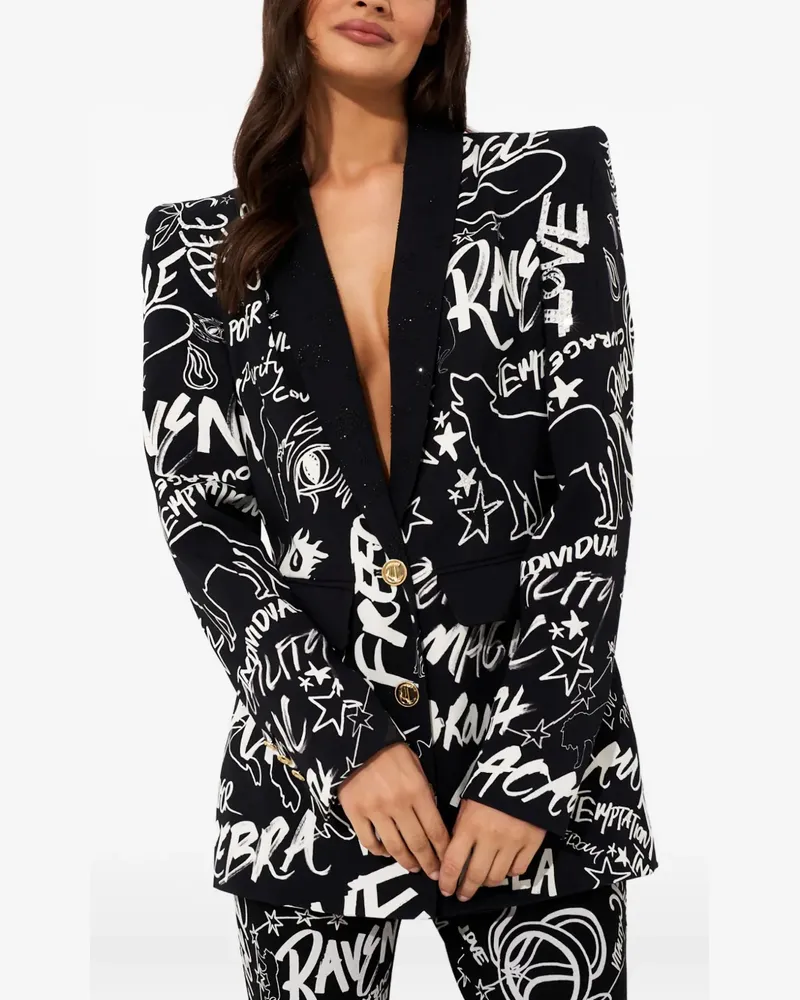 Camilla Spirit Scribble printed blazer - Schwarz Schwarz