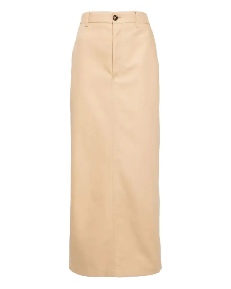 WARDROBE.NYC button back midi skirt - Nude Nude
