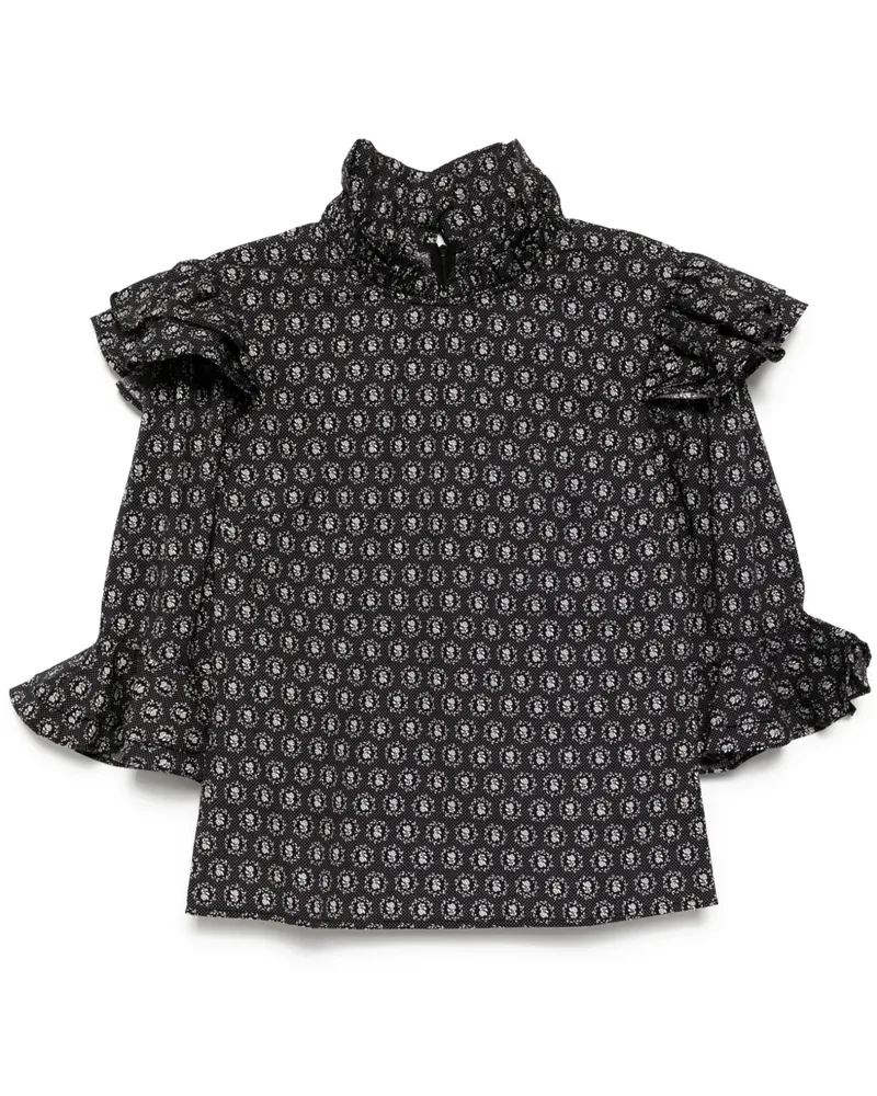 BATSHEVA Antoinette Bluse - Schwarz Schwarz
