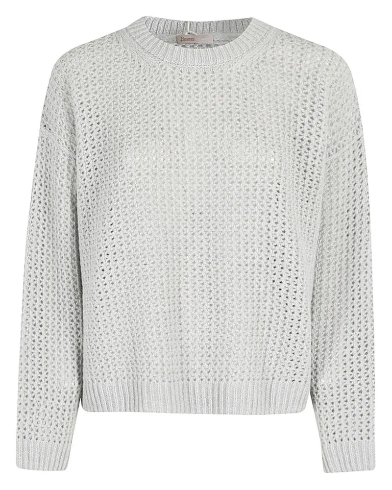 Herno Pullover mit Lochstrickmuster - Grau Grau