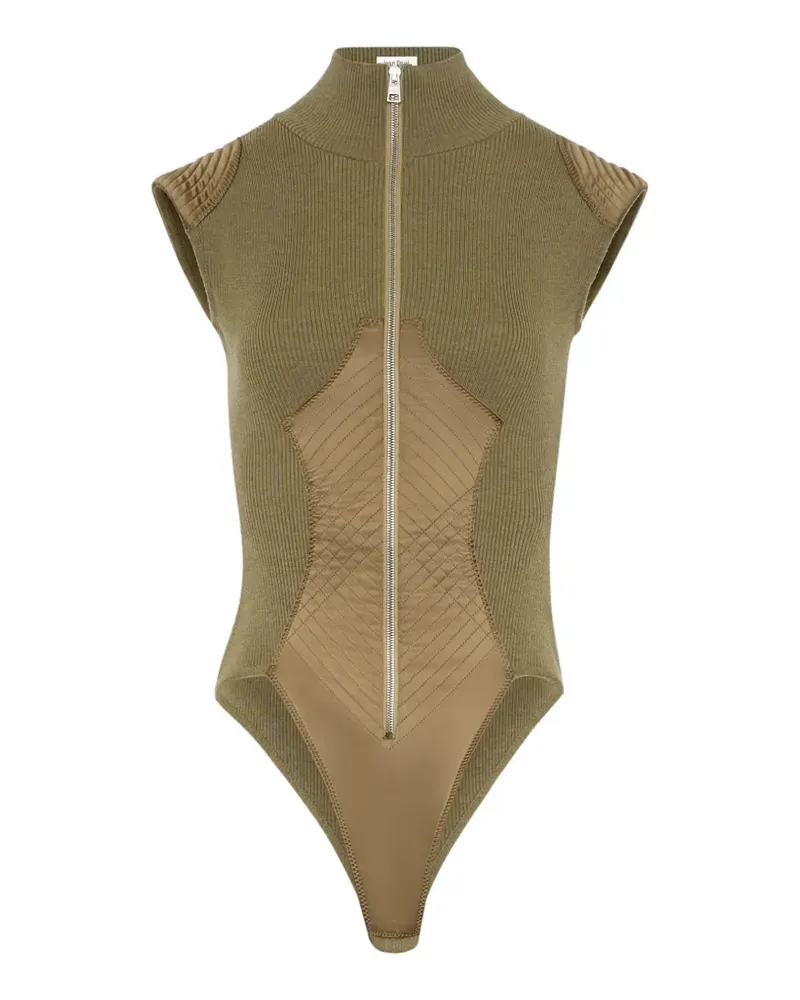 Jean Paul Gaultier ribbed zipped bodysuit - Grün Grün