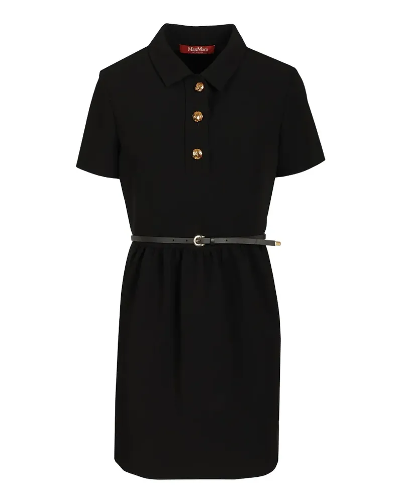 Max Mara Gestricktes Minikleid mit Zierknöpfen - Schwarz Schwarz