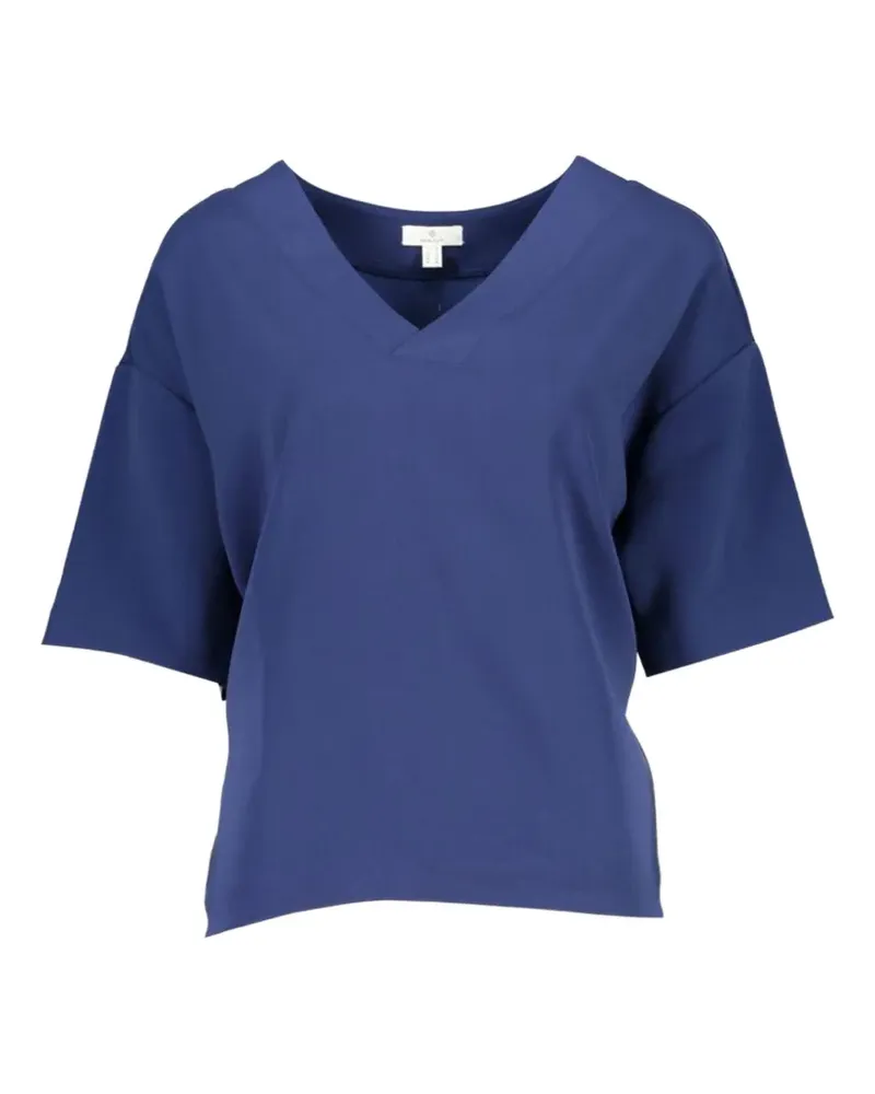 Gant V-neck short-sleeve blouse - Blau Blau