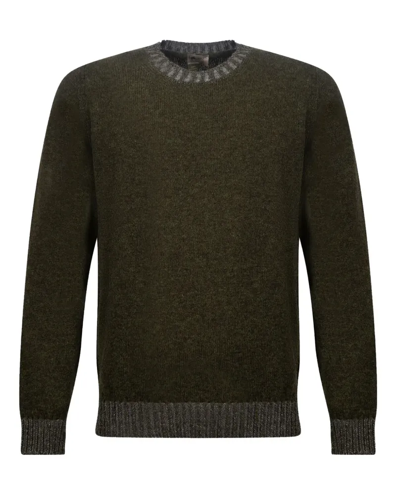 Irish Crone Pullover mit geripptem Saum - Grün Grün