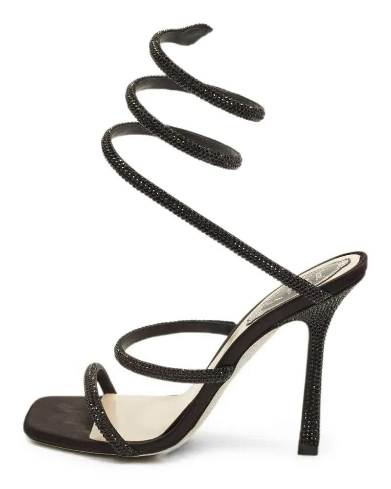 René Caovilla Cleo Sandalen mit Kristallen - Schwarz Schwarz