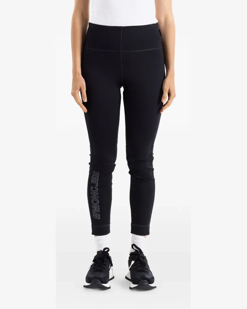 Moncler logo-print leggings - Schwarz Schwarz