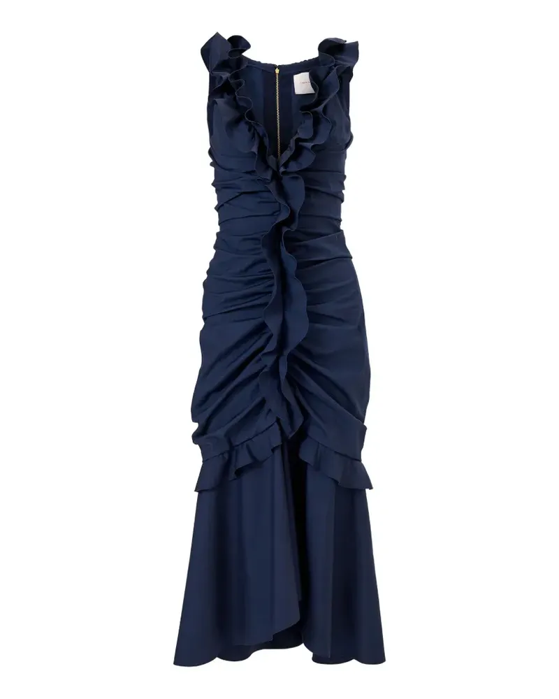 Carolina Herrera New York Midikleid mit Rüschen - Blau Blau