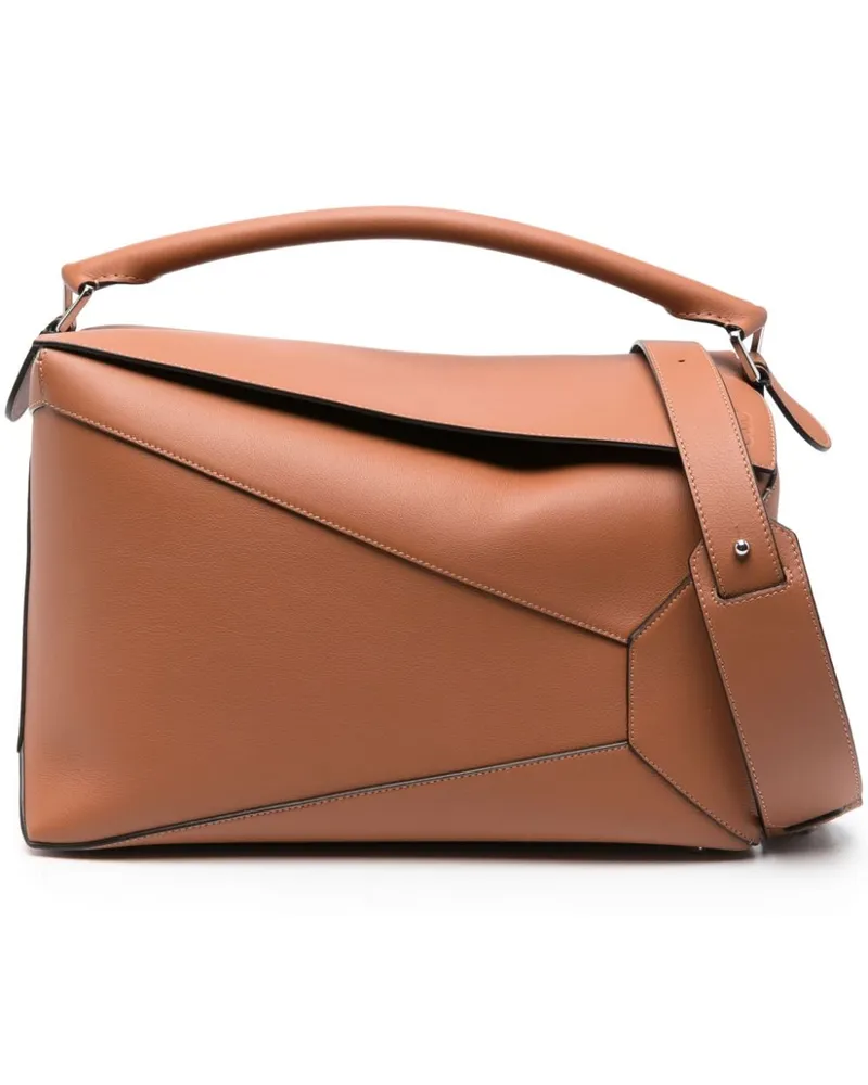 Loewe Große Puzzle Schultertasche - Braun Braun
