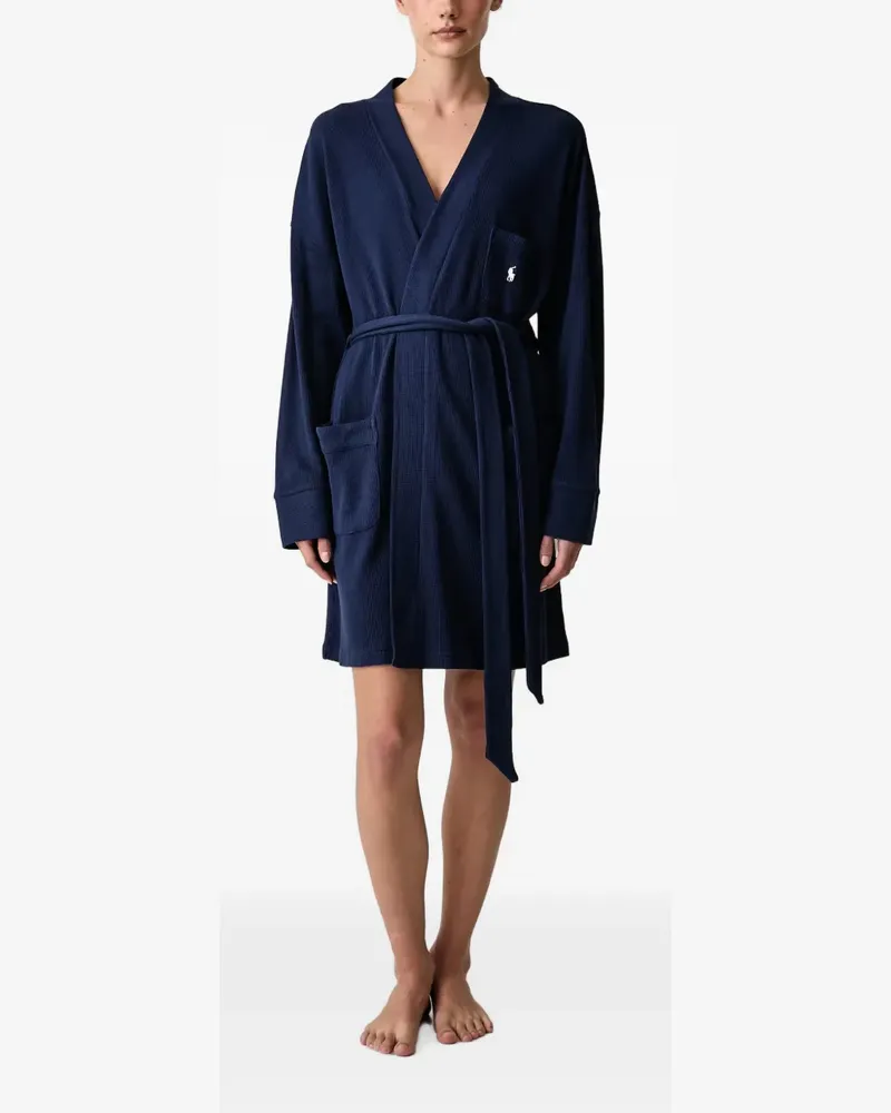 Ralph Lauren waffle-knit belted robe - Blau Blau