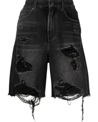 GOEN.J Jeansshorts mit geradem Bein Schwarz