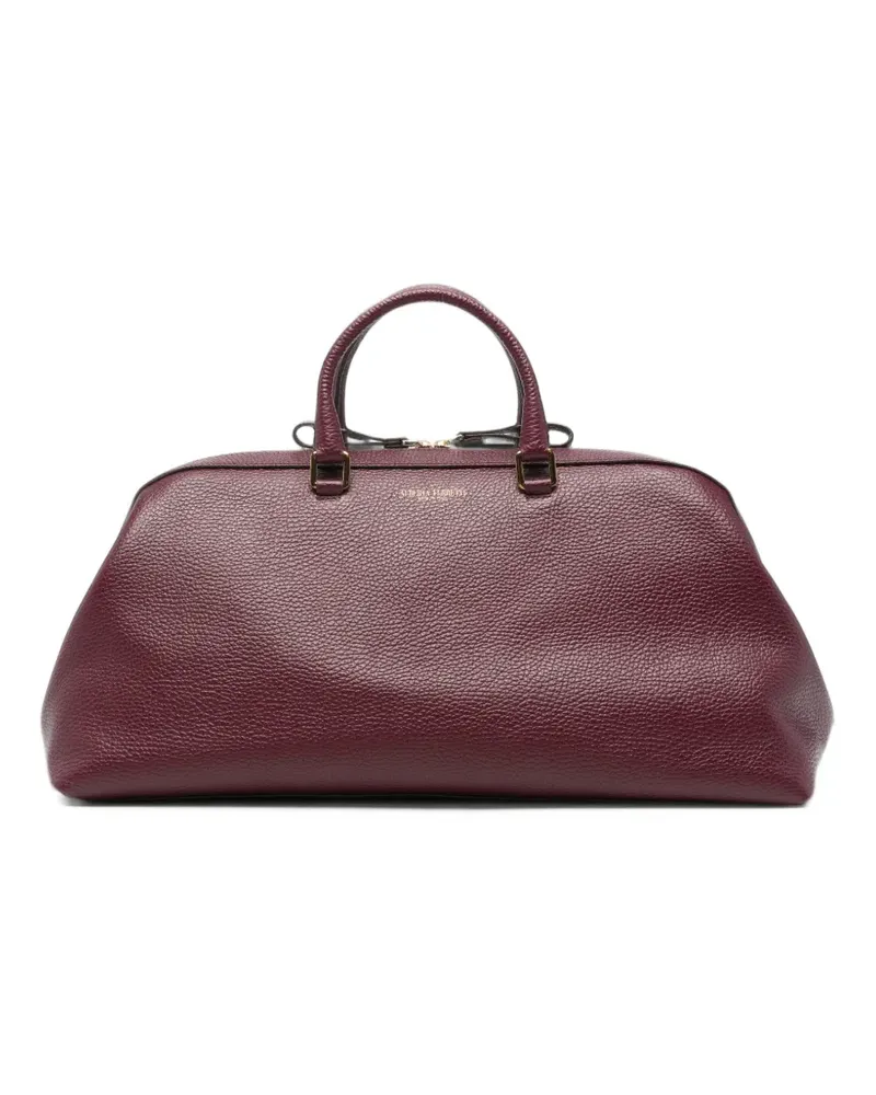 Alberta Ferretti Tote Bag aus gekörntem Leder mit Logo-Detail - Rot Rot