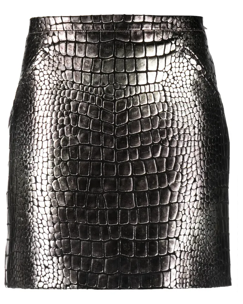 Tom Ford Metallic-Minirock - Silber Silber