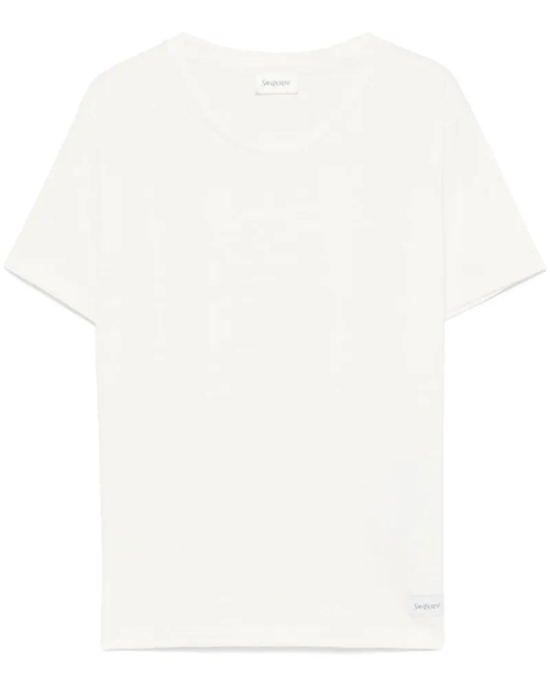 Saint Laurent T-Shirt mit Logo-Detail - Weiß Weiß