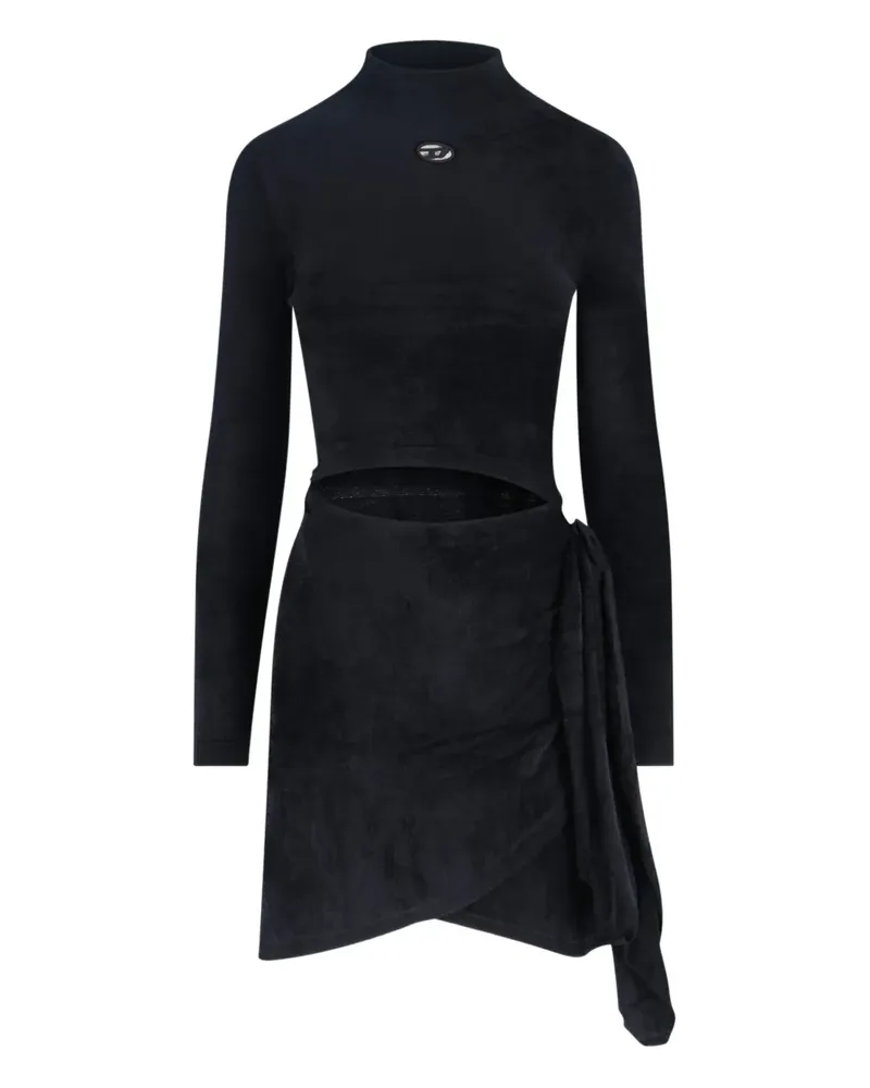Diesel Kleid mit Stehkragen - Schwarz Schwarz