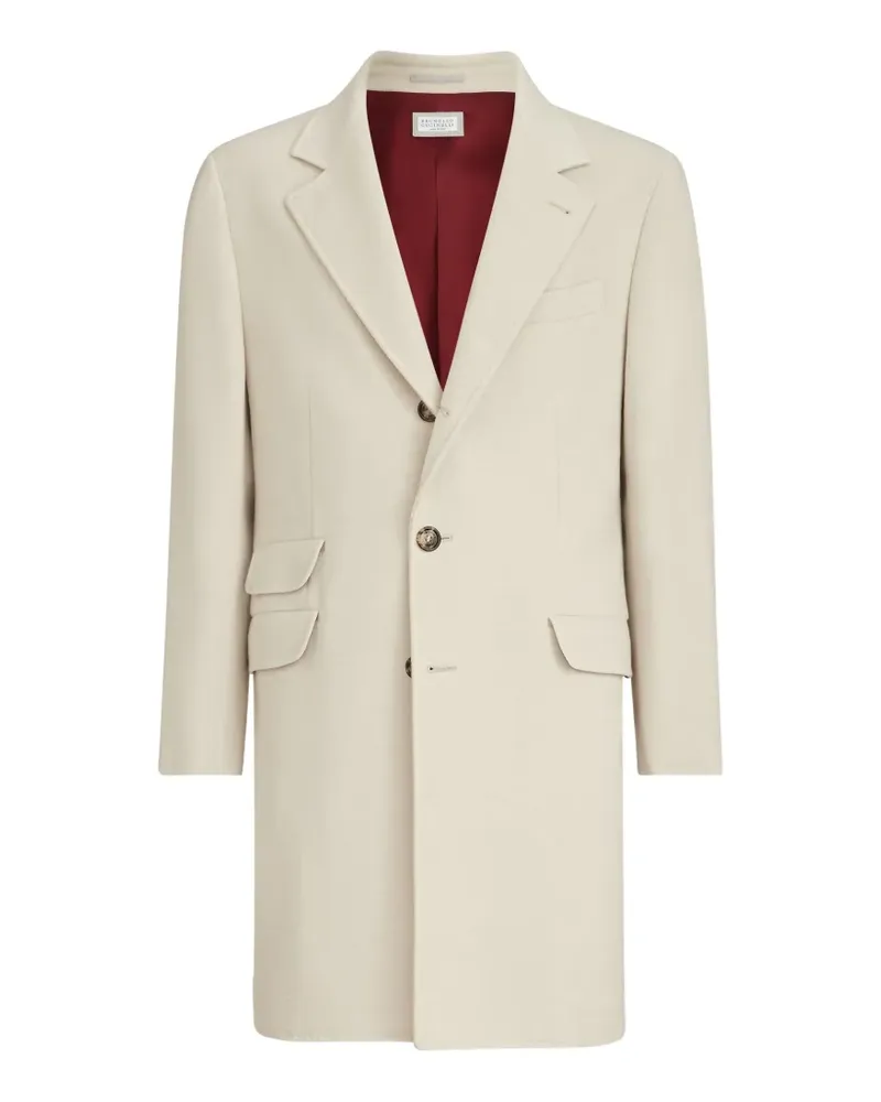 Brunello Cucinelli 3lightweight water-resistant cashmere coat with double vents - Nude Nude