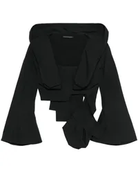 Yohji Yamamoto Cropped-Jacke mit Kapuze Schwarz