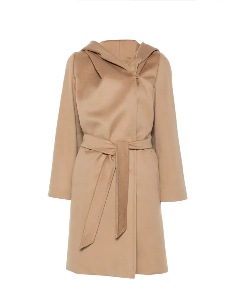 Max Mara Kapuzenmantel mit Gürtel - Nude Nude