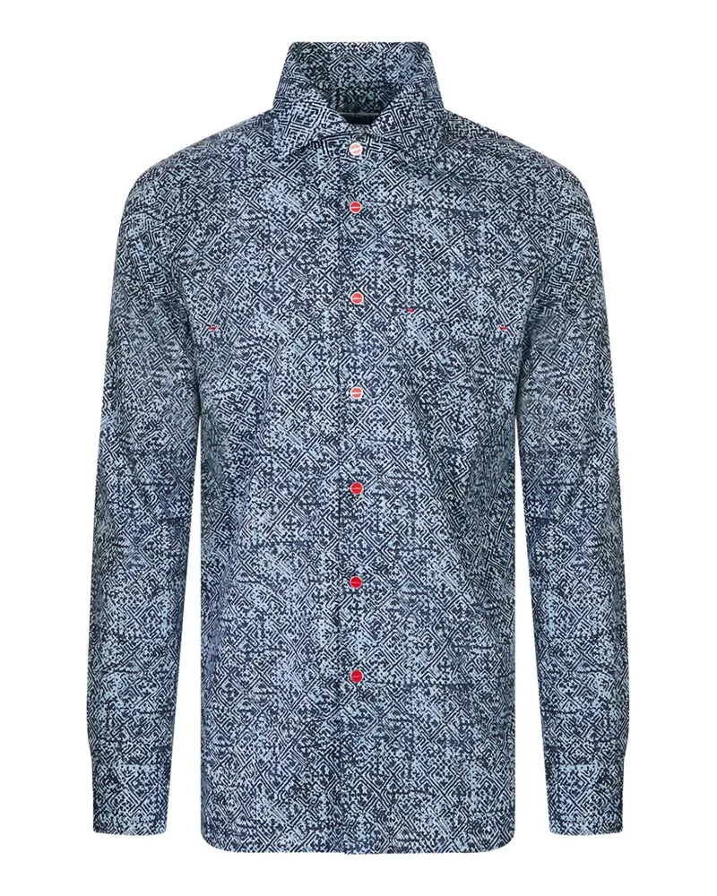 Kiton geometric-print shirt - Blau Blau