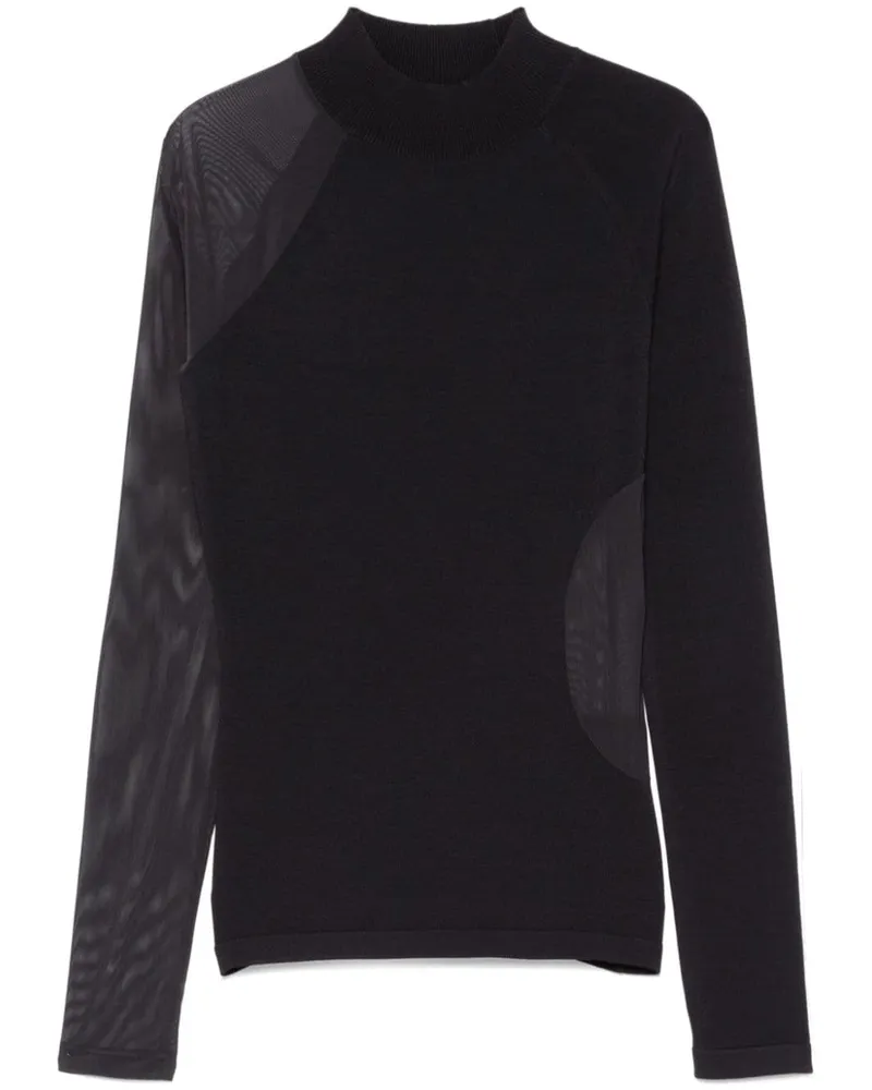 Y-3 Oberteil mit Mesh-Detail - Schwarz Schwarz